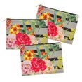thumbnail image 3 of Soimoi Gris Rayon Tissu Rayé & Grandiflora Roses Imprimé Floral Tissu par la Cour 56 Pouces de Large, 3 of 3