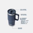 thumbnail image 2 of YETI Rambler 20 oz Gobelet de Voyage avec Couvercle à Paille Rabattable &#2013265922?? Acier Inoxydable, Isolé sous Vide, Étanche, Compatible avec Porte-Gobelet, Bleu Marine, 2 of 9