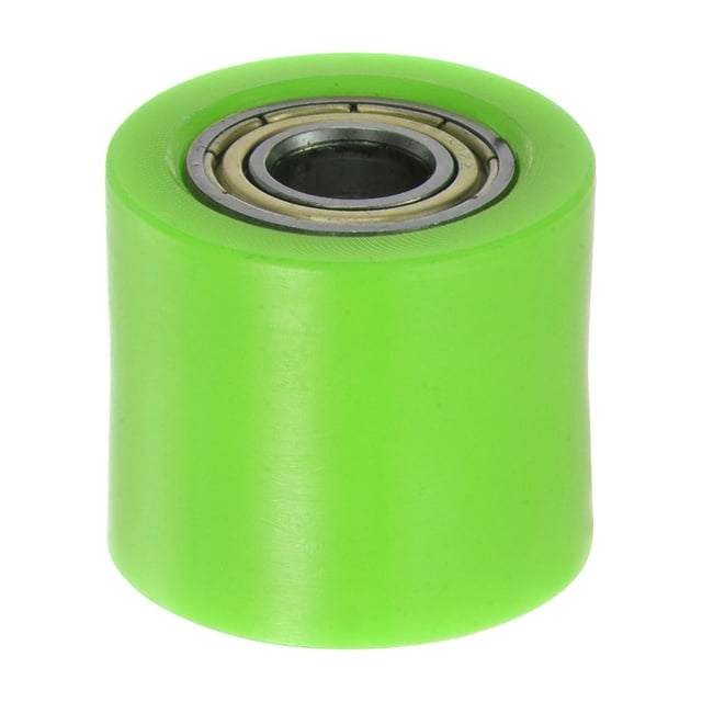 Unique Bargains 10mm Chain Roller Pulley Tensioner Wheel Guide Cylinder Type for Bike Sliding Door, Green