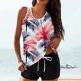 thumbnail image 2 of yoeyez Tropical Print Tankini for Women Two Piece Bathing Suits Summer Boho Swim Top with Buttom Tummy Control Modest Swimsuits Beachwear Multicolor,XXL, 2 of 7