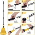 thumbnail image 3 of Commercial Mop, Looped-End String Industrial Mop, Heavy Duty Mops with 2 String Mop Heads for Floor Cleaning, Blue/Yellow, 3 of 5