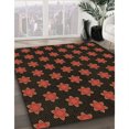 thumbnail image 3 of Ahgly Company Tapis d'Intérieur Lavable à la Machine, Carré, Transitionnel, Rouge Nuit, Tapis de Zone, 6 Pieds Carré, 3 of 7