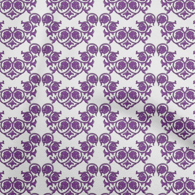 oneOone Georgette Viscose Purple Fabric Block Sewing Material Print Fabric By The Yard 42 Inch Wide