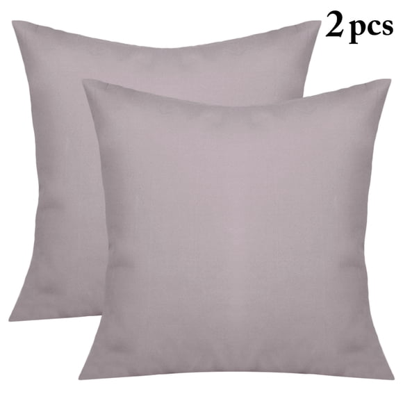 2 Pcs Housses de Coussin Décoratives Unies Simples Carrées Taie de Coussin Intérieur Salon Extérieur Jardin Housse de Coussin pour Voiture Sofa Lit Canapé