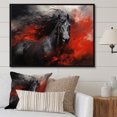 thumbnail image 1 of Designart art Mural Encadré Moderne Rouge à Cadre Noir, Décoration Murale Encadrée Cheval Animal, Cheval Rouge Vif Rouge Noir I, Décoration d'Art Mural Encadré Cheval, Cadre Noir 40x30 Pouces, 1 of 5