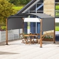 thumbnail image 4 of Costway Pergola Extérieure Rétractable 10 x 12 Pi avec Auvent Rétractable Poteaux Aspect Bois Gris, 4 of 10