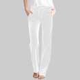 thumbnail image 2 of Plebaso Womens Velvet Pants Elastic Waist Drawstring Lounge Pants Straight Leg Trousers with Pockets, 2 of 5