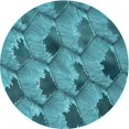 thumbnail image 1 of Ahgly Company Tapis d'Intérieur Ronds de Style Transitionnel Lavables à la Machine, Vert Sarcelle, 3 Pieds Rond, 1 of 7