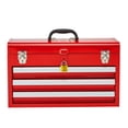 thumbnail image 1 of KFFKFF Metal Tool Box, 20.5-inch, Portable Metal Tool Box with 3 Drawers, Small Tool Chest with EVA Liners, 1 of 9