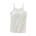 thumbnail image 2 of LSLJS Women's Solid Color Chest Cushion Exposed Navel Camisole with Blouse, Womens Camisole Tank Tops, 2 of 6