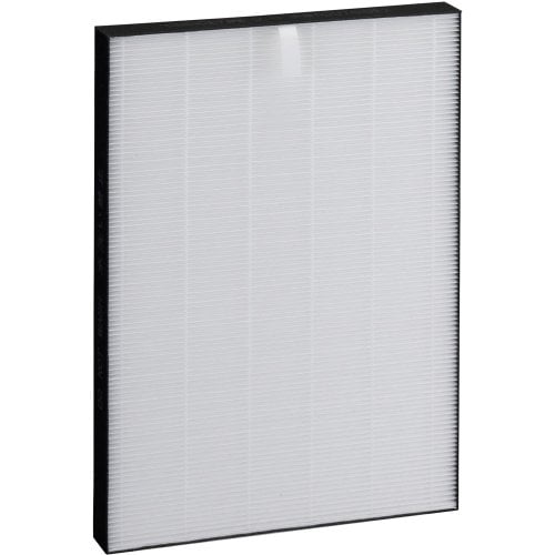 SHARP FZC100HFU True HEPA Replacement Filter for KC850U & KCC100U, featuring a rectangular black frame with a white pleated filter surface. This genuine Sharp filter captures 99.97% of airborne particles as small as 0.3 microns, such as dust, pollen, and pet dander. Compatible with Sharp air purifier models KC850U, KCC850U, KC-C100U, and KCC100U, it is designed for long-lasting performance with a lifespan of up to 2 years, ensuring optimal air purification for medium-sized rooms.