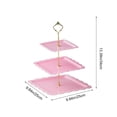 thumbnail image 3 of shyuyusa Square Three Layer Fruit Plate, Multi Layer Food Display Tray, Household Living Room Tea Table Snack Storage Holder, 3 of 6