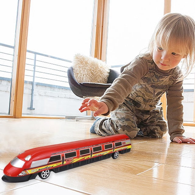 WLOELOEW Rouge Jouet de Simulation de Train à Grande Vitesse pour Enfants Modèle de Voiture Chariot Jouet