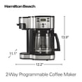 thumbnail image 2 of Hamilton Beach 2-Way Programmable Coffee Maker, 12 Cup Glass Carafe And Single Serve Coffee Maker, Black with Stainless Steel Accents, 49980RG, 2 of 8