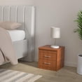 thumbnail image 2 of Hodedah Two Drawer Contemporary Wooden Nightstand in Cherry Finish, 2 of 4