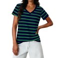 thumbnail image 2 of LVHAOGJOB T-Shirts Amples pour Femmes à Manches Courtes, Chandails Graphiques, Tunique en Coton, Hauts V Neck pour Dames, 2 of 8