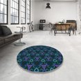 thumbnail image 4 of Ahgly Tapis d'Intérieur Lavable en Machine Carré Transitionnel Vert Cyan Foncé, 5 Pieds Carré, 4 of 7