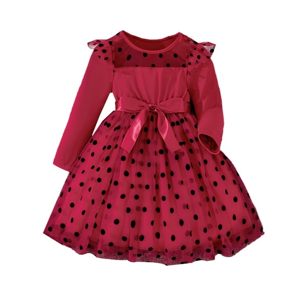 TJAZFJPA Dress for Girls 10-12 Toddler Baby Girls Long Sleeve Prints Princess Lace Dress Dance Party Dresses Kids Clothes Kids Dress