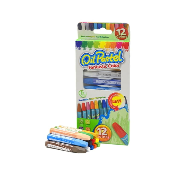 A Hexagon Oil Pastels Set 12 Colors Smooth Blendable Drawing Sticks For Artists Hobbyists Creative Expression