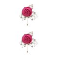 thumbnail image 2 of Youkk Cloth Chic And Stylish Brooch Pin Fashion Statement With Exquisite Piece Modern Minimalist Corsage Rose Red 2Set, 2 of 6