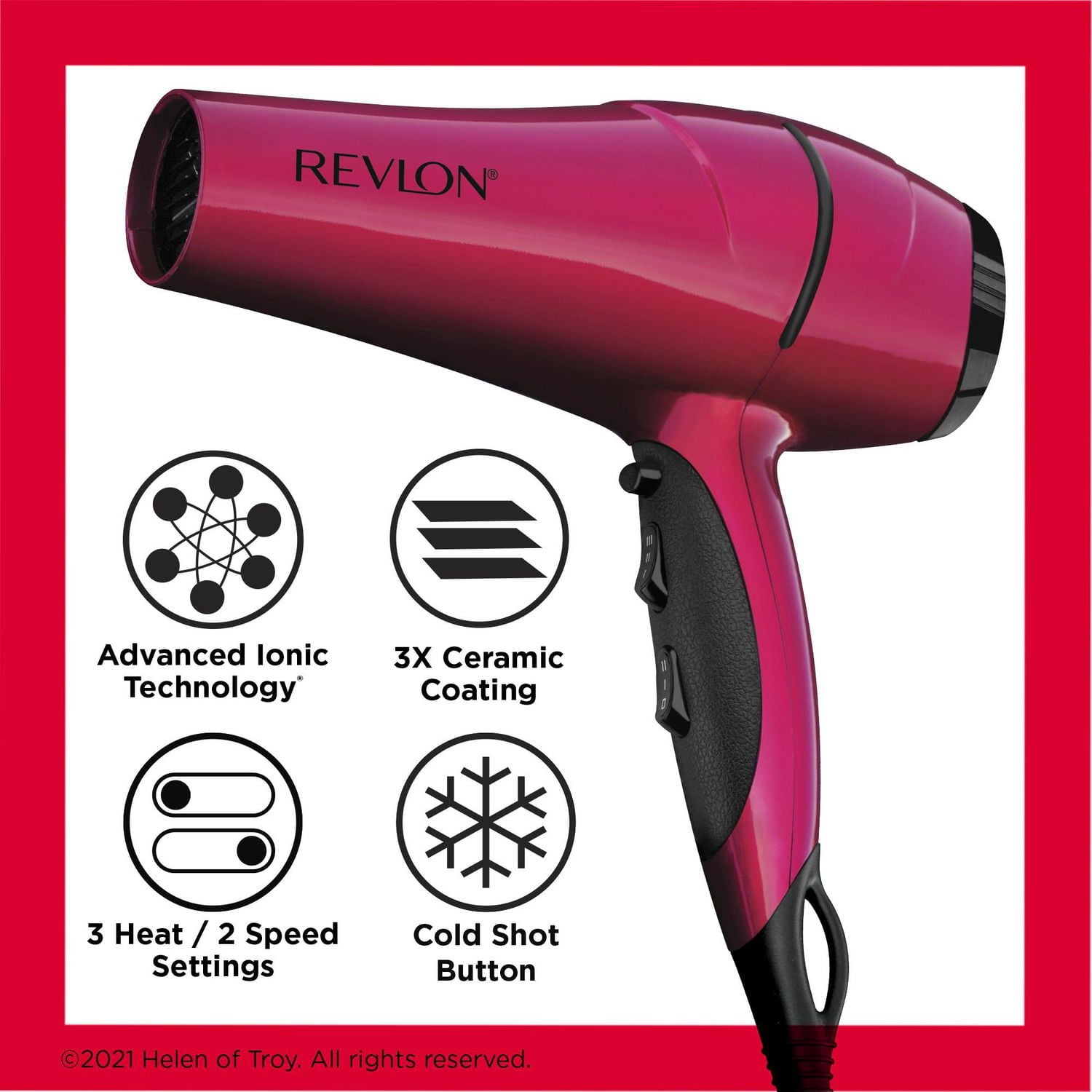 Séchoir à cheveux Revlon Perfect Heat® Frizz Fighter couleur fuchsia