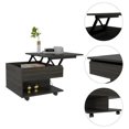 thumbnail image 4 of TUHOME Luanda Lift Top Coffee Table with Concealed Storage and Wheels, Brown, 4 of 11