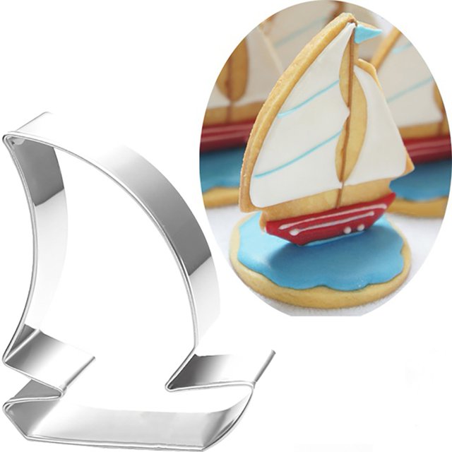 Lubelski Sailboat Pirate Ship Cookie Cutter Stainless Steel Mold Cake Decorating Tool