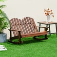 thumbnail image 4 of Costway 2 Person Kid Adirondack Rocking Chair Outdoor Backrest Armrest Solid Wood Coffee, 4 of 9