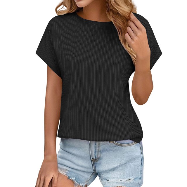 Yuyuzo Womens Workout Tops Short Sleeve Yoga Running Cropped Basic Tees Crewneck Athletic Tight T Shirts
