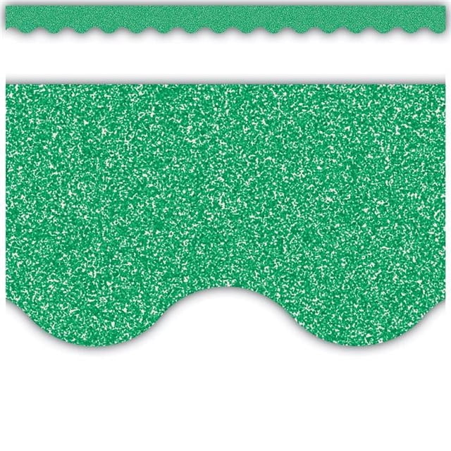 Teacher Created Resources TCR77024 Green Glitz Scalloped Border Trim