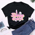 thumbnail image 4 of EGNMCR T-shirt de Pâques Chemises pour Femmes Imprimé de Pâques T-shirt à Col Rond pour Femmes Mode et Confortable Haut de Chemise pour Femmes Haut à Manches Courtes à Col Rond/chemise Femmes T-Shirts, 4 of 7