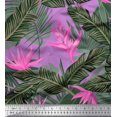 thumbnail image 1 of Soimoi Modal Satin Fabric Floral & Leaves Tropical Fabric Prints By Yard 42 Inch Wide, 1 of 3