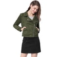 thumbnail image 3 of INSPIRE CHIC Women Short Soft Zip Up Faux Suede Biker Moto Jacket, 3 of 4