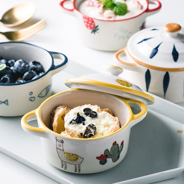 Baohd Colorful Ceramic Bowls Set For Vibrant Table Settings Ceramic Souffle Baking Bowls Steam Soup Bowl Bubble Fish