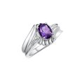 thumbnail image 3 of RYLOS Rings for Women Sterling Silver Swirl Z Ring 7X5MM Oval Gemstone &  Diamond Rings February Amethyst Jewelry Size 9, 3 of 7