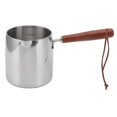 thumbnail image 1 of YUMILI Pot à lait à café 450 ml, chauffe-beurre en acier inoxydable mini pot à beurre petite casserole avec manche en bois, 1 of 14