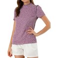 thumbnail image 1 of INSPIRE CHIC Blouse Décontractée à Manches Courtes pour Femme, à Volants, à Pois, Col Rond, 1 of 5