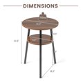 thumbnail image 3 of Costway 2PCS 2-Tier Bedside End Table Round Nightstand for Bedroom Living Room Walnut, 3 of 8