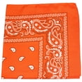 thumbnail image 1 of Bandanas Double Face à Motif Cachemire Extra Larges en Coton 100 % - Lot de 36 (Orange), 1 of 2