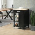 thumbnail image 2 of HOMCOM Compact Kitchen Trolley Utility Cart on Wheels with Open Shelf Grey, 2 of 10