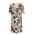 thumbnail image 5 of Ovzne Robes Grande Taille pour Femmes aux Formes Robe de Plage Femmes Été Poches Robes Imprimées Ample Col en V Manches Courtes Robes Robe de Printemps Manches Courtes Imprimée Liquidation, 5 of 5