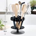 thumbnail image 4 of TopLLC Storage Bins Porte-Ustensiles Rotatif Organisateur de Cuisine, Compartiments Multiples, Ranger Fourchettes, Cuillères de Service, Couteaux et Autres Outils de Cuisson avec Sacs de Rangement Séparateurs Amovibles, 4 of 9