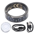 thumbnail image 2 of Fitness Ring, Stainless Steel Real Time Monitoring Waterproofing Step Counting APP Control Smart Ring  for Parties 8 ID: 18.2mm/0.71in, Circumference: 57mm/ 2.24in,9 ID:, 2 of 7