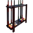 thumbnail image 2 of Classic Floor Billiard Pool Cue Rack - Antique Walnut Finish, 2 of 2