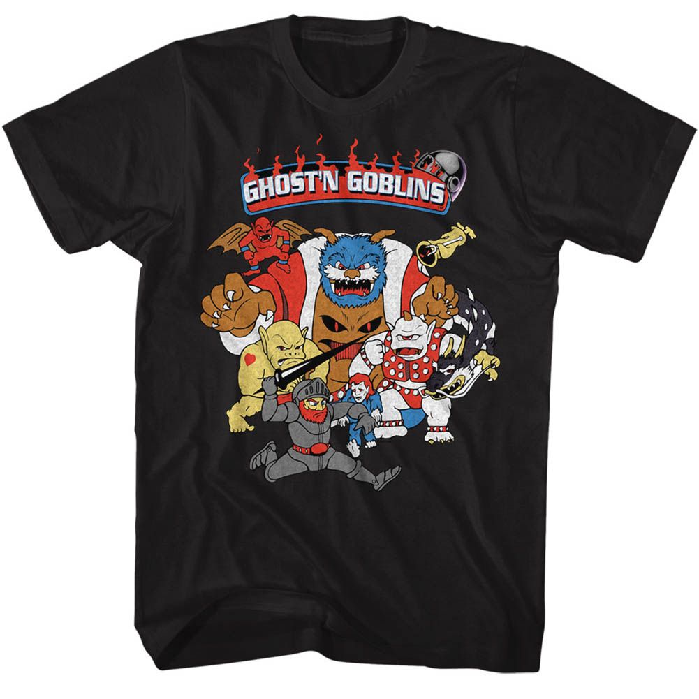 Ghosts N Goblins Video Arcade Game Goblins Black Adult T-Shirt Tee
