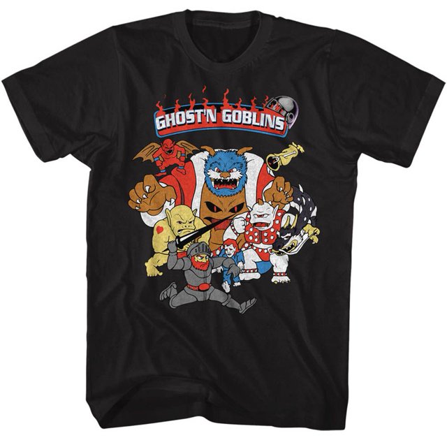 Ghosts N Goblins Video Arcade Game Goblins Black Adult T-Shirt Tee