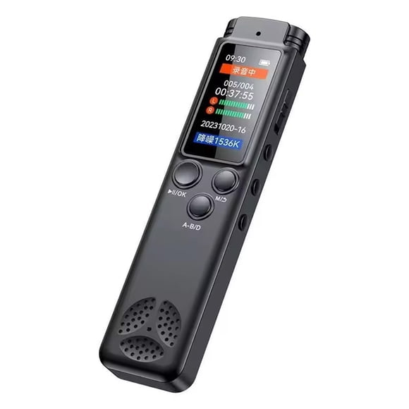 yeacher Compact Voice Recorder with Noise Reduction, 32GB Storage, Music Player & Voice Control for Students, Business, and Training, Built-in Battery, Black