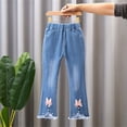 thumbnail image 2 of QIPOPIQ 2-13T Toddler Little Girls Distressed Embroidered Jeans Denim Pants Clearance, 2 of 6