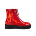 thumbnail image 3 of Unique Bargains Women's Round Toe Platform Lace Up Colorful Combat Ankle Boots Red (Size 7), 3 of 7