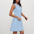thumbnail image 5 of Liquidation d'Été 2025! Robe Grande Taille pour Femmes, Liquidation de Robe d'Été pour Femmes, Robe de Travail Sans Manches à Col Rond Couleur Unie avec Boutons Décoratifs, 5 of 5
